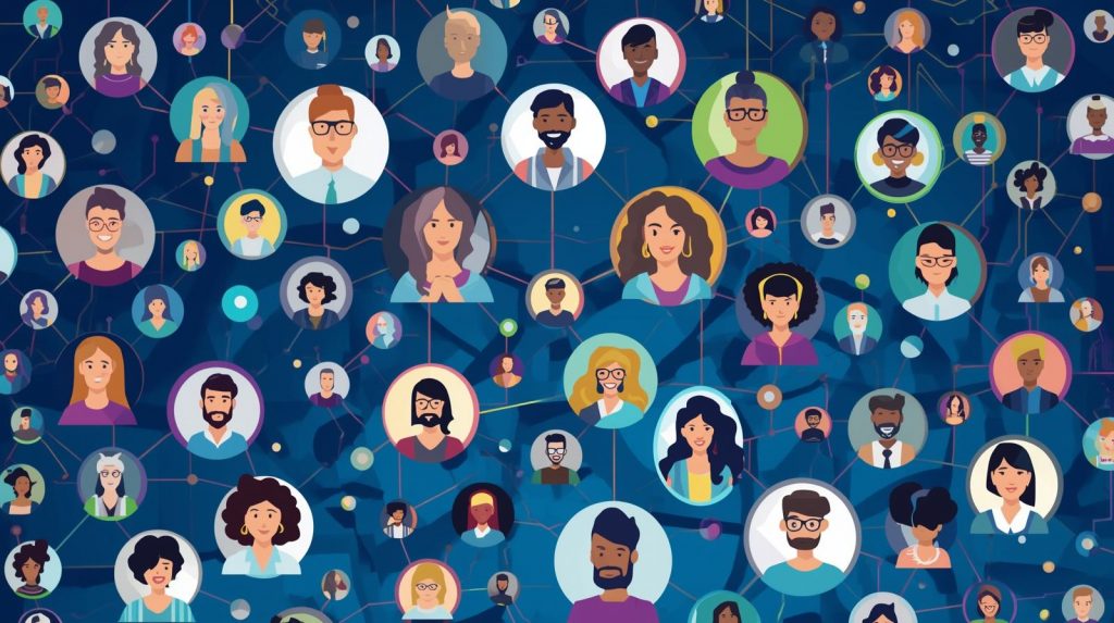 Imagen descriptiva sobre la posible comunidad que se puede formar en los cursos online