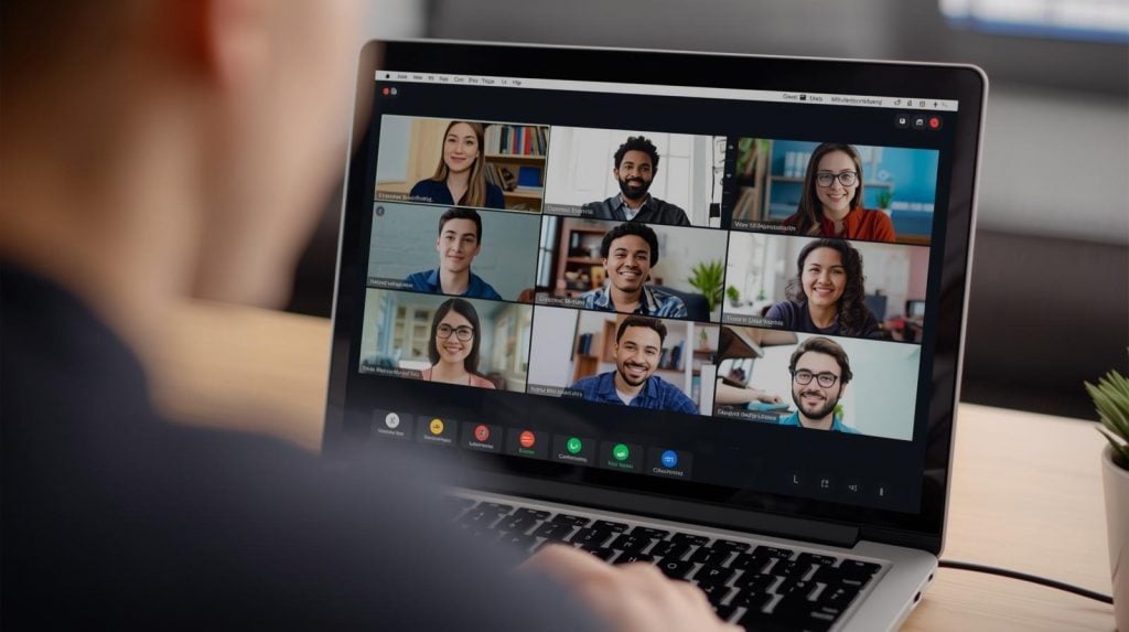 Vídeollamada con alumnos en una clase de un curso online